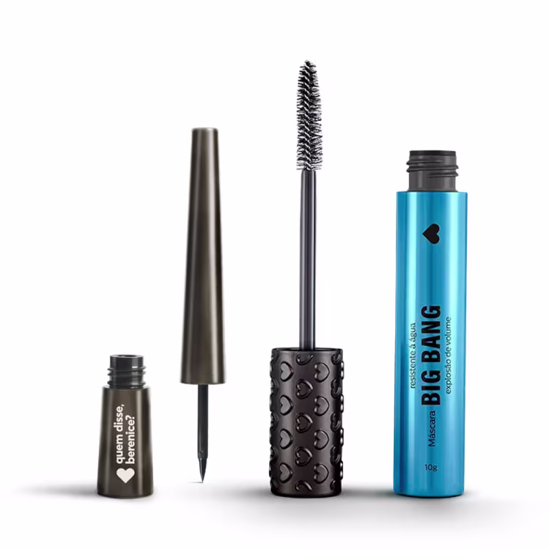 Combo Delineador de Olhos Líquido Pretolino 2,5ml + Máscara Resistente à Água 10g