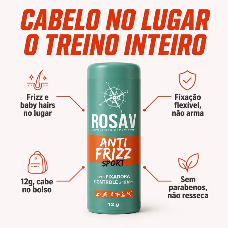 Cera Fixadora  Controle Anti Frizz Sport Rosa dos Ventos  12g  A Prova De Suor