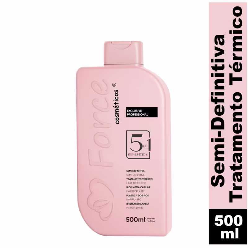 Semi Definitiva Capilar Force Exclusive 500ml - Tratamento Plástica dos Fios (3 itens)