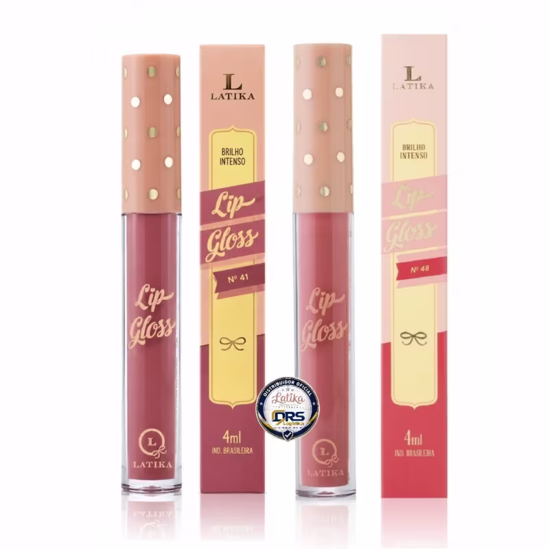 Kit 2 Gloss Labial Latika Lip Hidratante 41+48 Nude Rosê Elegante