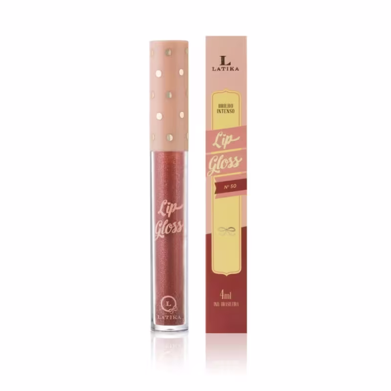 Kit 2 Gloss Labial Latika Lip Hidratante Nude Cobre Classico Tons 46 + 50