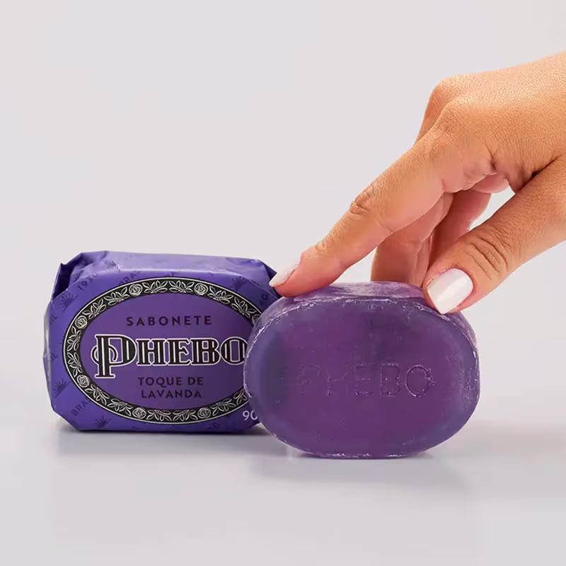 Trio Sabonetes em Barra de Glicerina Toque de Lavanda Phebo