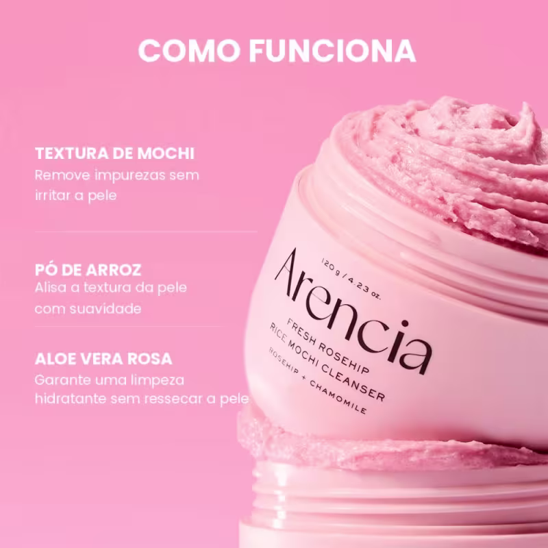 Arencia Rice Mochi Rosehip Máscara de Limpeza Facial 120g