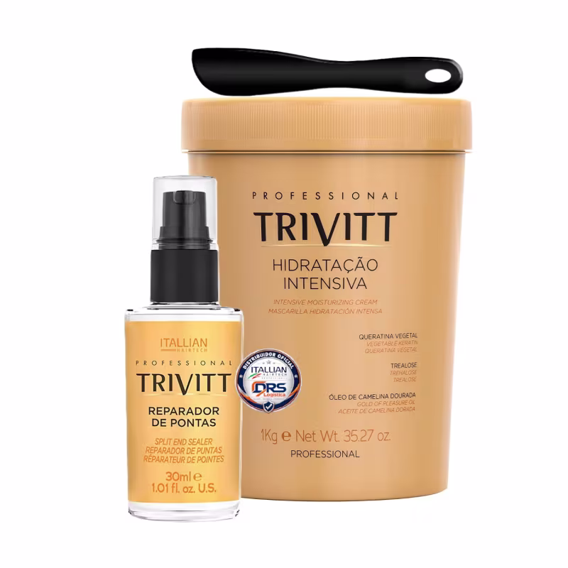 Trivitt Hidratação Capilar Intensiva 1Kg + Reparador de Pontas 30ml – Hidratação e Pontas Seladas