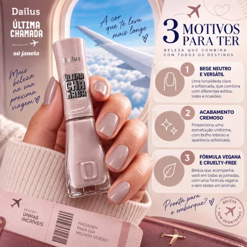 Esmalte Cremoso Dailus Última Chamada Só Janela 8ml