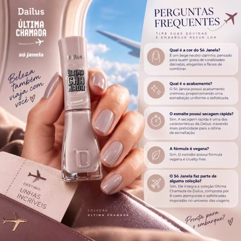 Esmalte Cremoso Dailus Última Chamada Só Janela 8ml