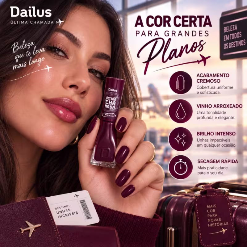 Esmalte Cremoso Dailus Última Chamada Excesso De Bagagem 8ml