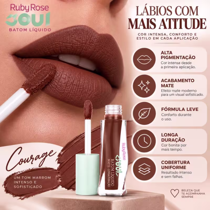 Batom Líquido Ruby Rose Wonder Soul Courage Hb-l6209-4