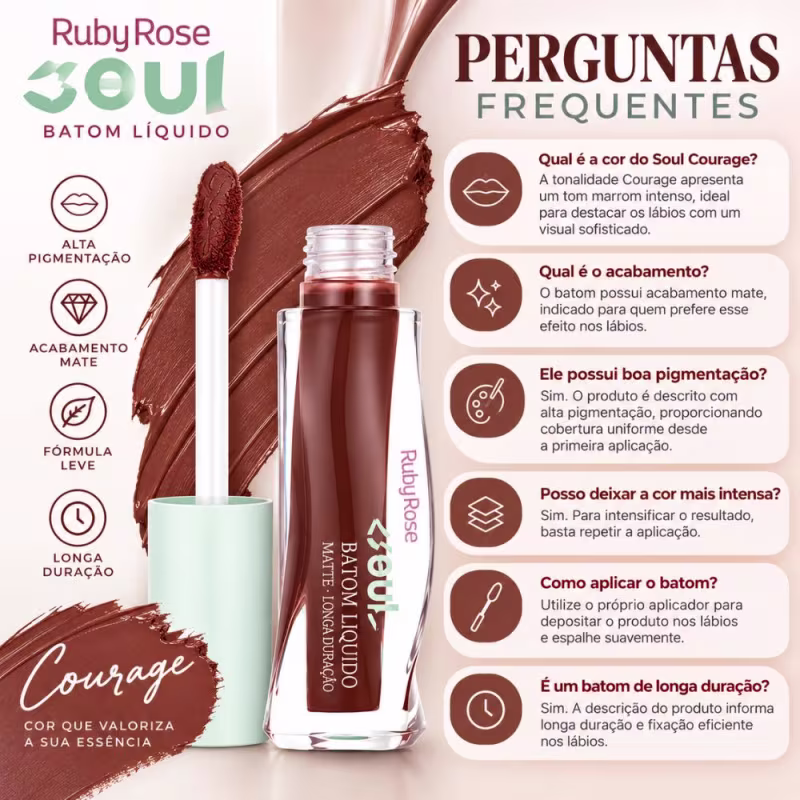 Batom Líquido Ruby Rose Wonder Soul Courage Hb-l6209-4