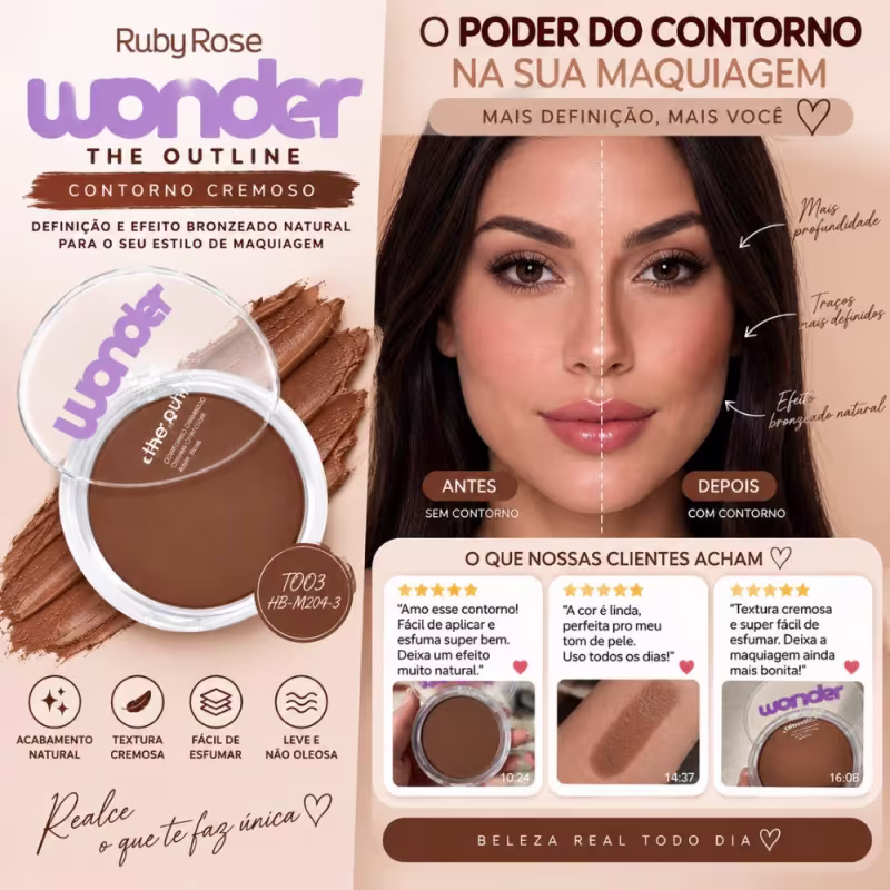 Contorno Cremoso Ruby Rose Wonder The Outline Too3 Hb-m204-3