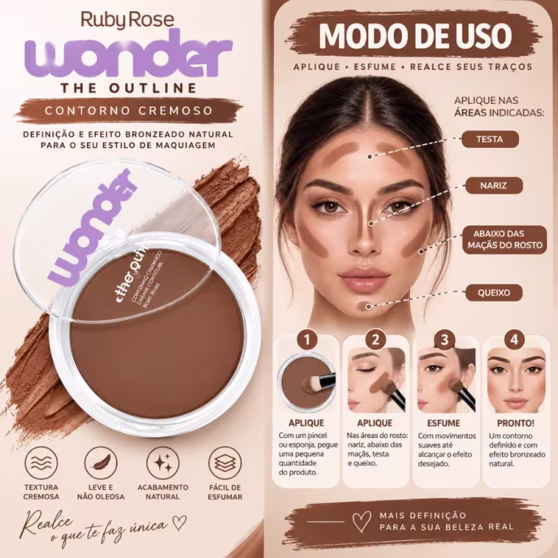 Contorno Cremoso Ruby Rose Wonder The Outline Too3 Hb-m204-3