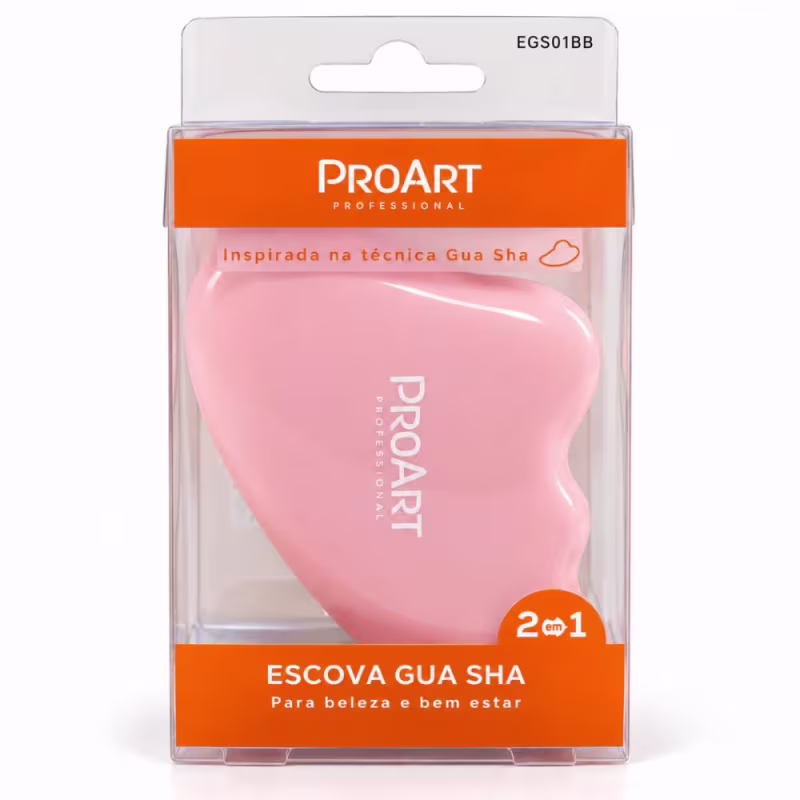 Escova Gua Sha Proart 2 Em 1 Massageador Rosa Egs01bb