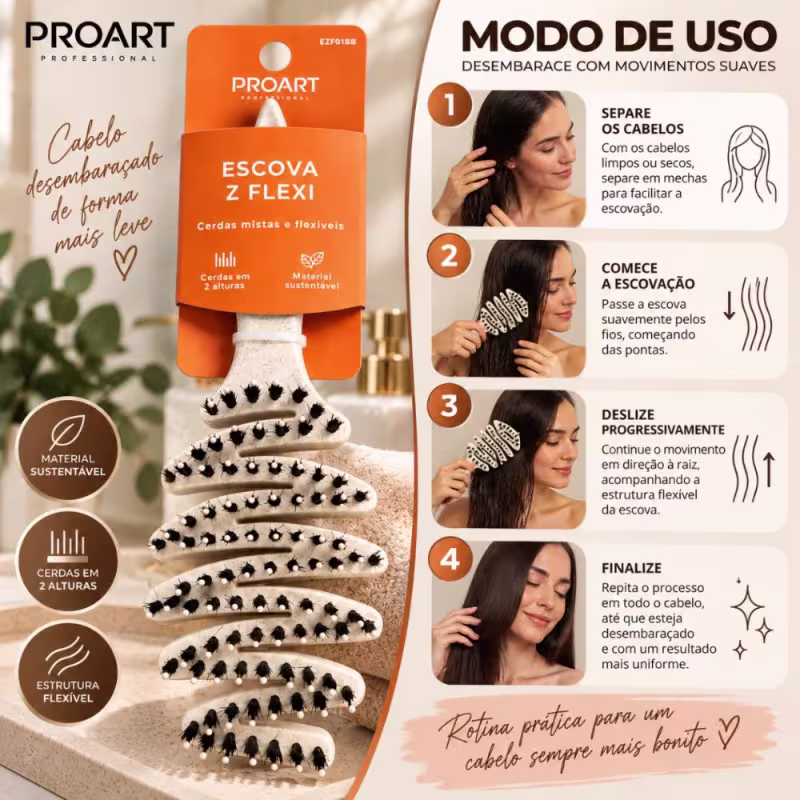 Escova Proart Z Flexi Off White Ezf01bb