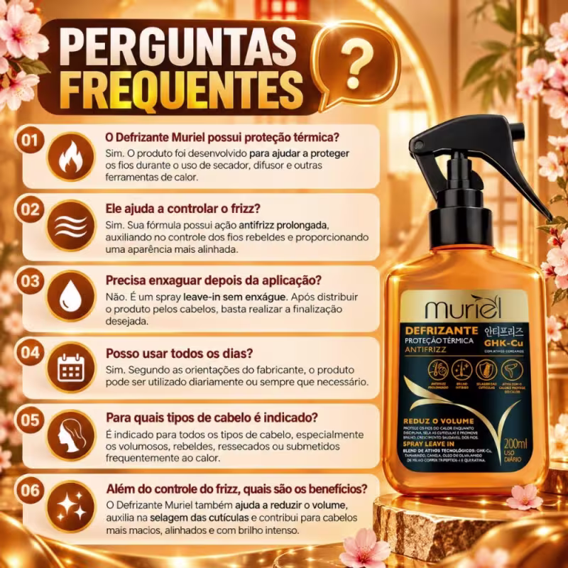 Defrizante Antifrizz Muriel Proteção Térmica 200ml