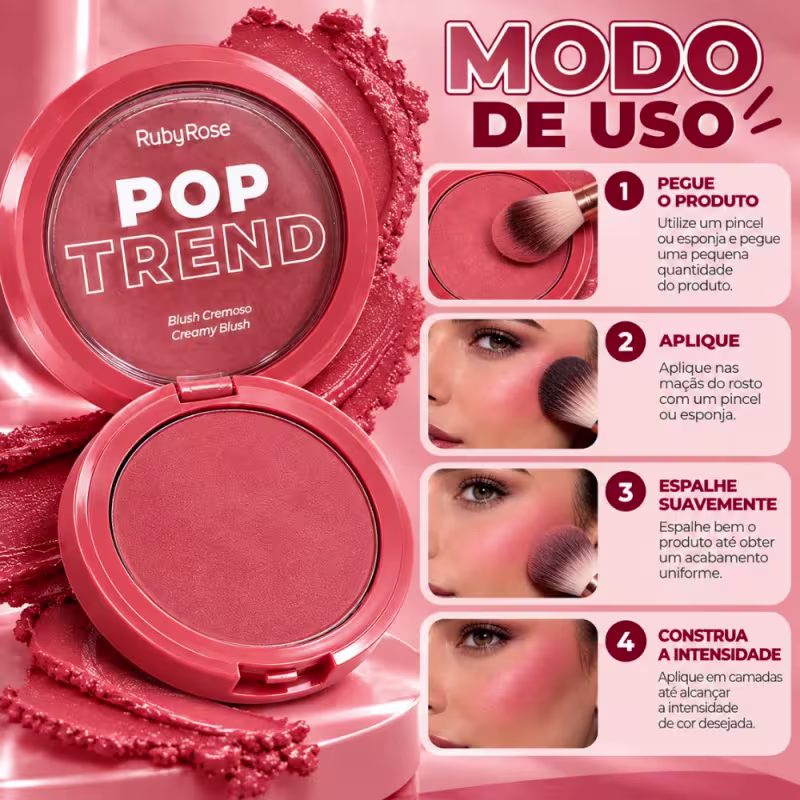 Blush Cremoso Ruby Rose Pop Trend Pt20 Hb-m17-2