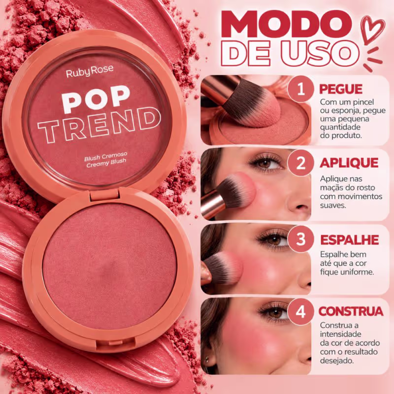 Blush Cremoso Ruby Rose Pop Trend Pt40 Hb-m17-4