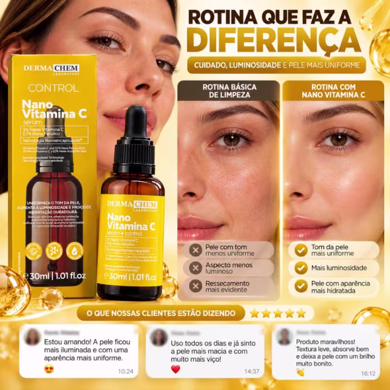 Sérum Facial Dermachem Control Nano Vitamina C Uniformizador 30ml