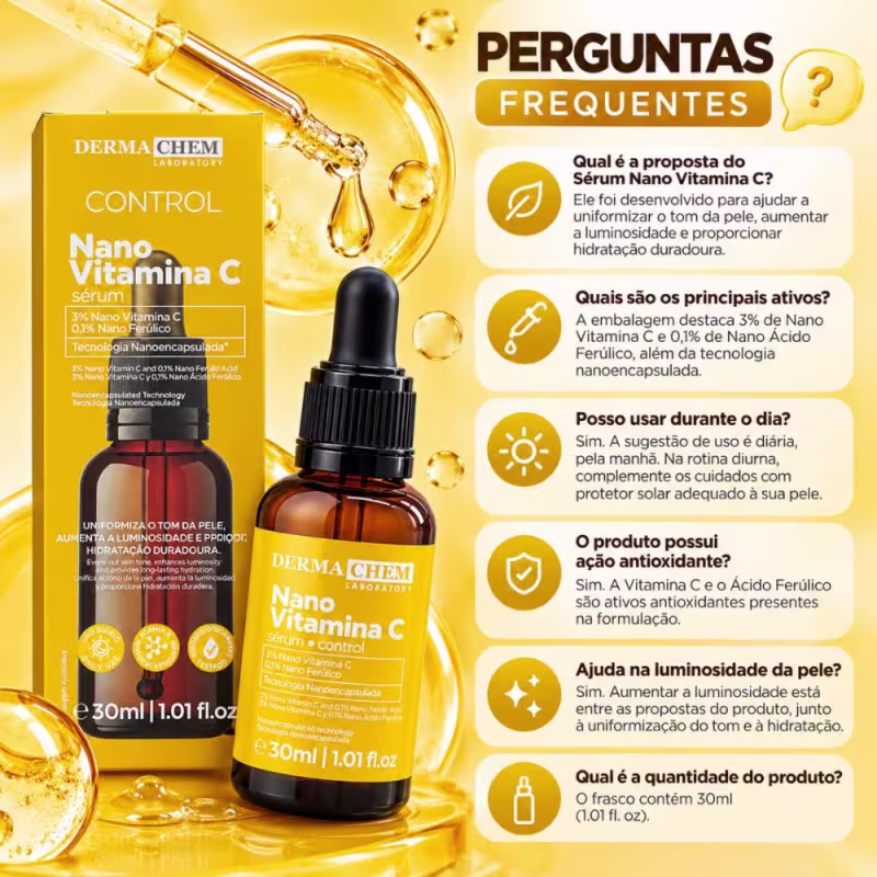 Sérum Facial Dermachem Control Nano Vitamina C Uniformizador 30ml