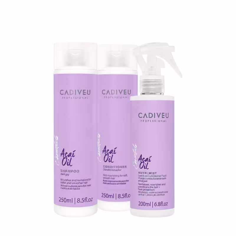 Kit Cadiveu Professional Essentials Açaí Oil – Renovação dos Fios (3 produtos)