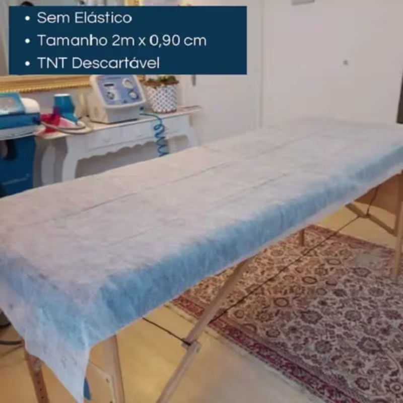 Lençol Descartável  S/ Elástico 2,00x0,90 - 10 Unid Branco