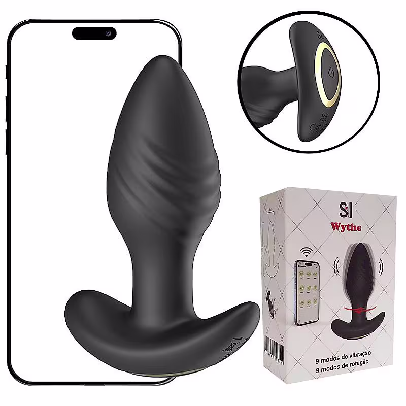 Plug Anal em Silicone Wythe Recarregável com  APP de Celular