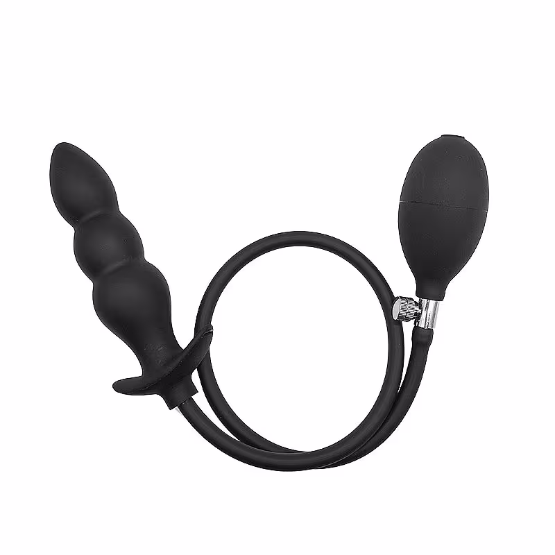 Plug Anal Escalonado em Silicone Inflável