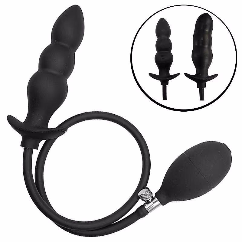 Plug Anal Escalonado em Silicone Inflável