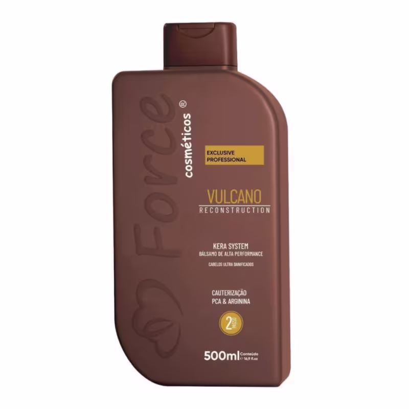 Kit de Reconstrução & Cauterização Capilar Profissional Vulcano 4 Passos - Force Cosméticos