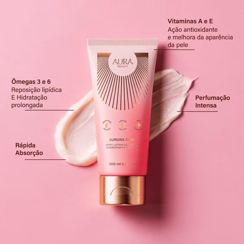 Body Lotion Aurora Shine Aura Beauty Jade Picon Loção Hidratante 200ml