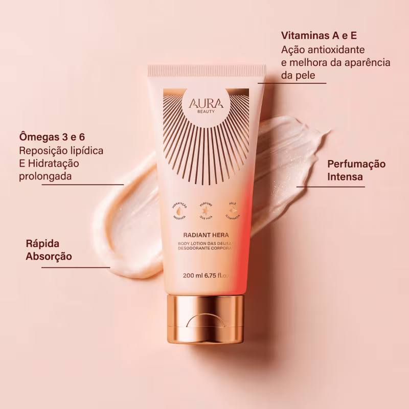 Body Lotion Radiant Hera Aura Beauty Jade Picon Loção Hidratante 200ml