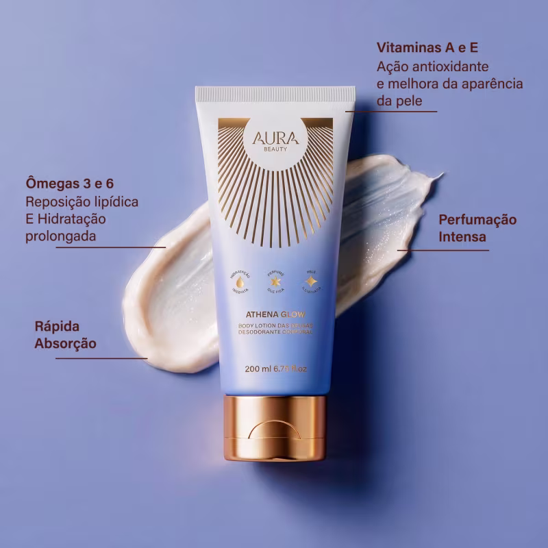 Body Lotion Athena Glow Aura Beauty Jade Picon Loção Hidratante 200ml