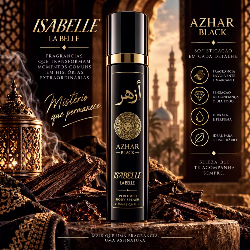 Body Splash Azhar Black 300ml - Isabelle La Belle