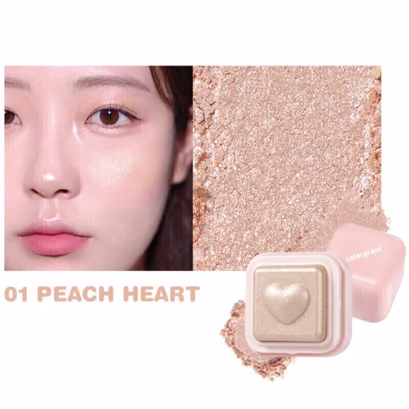 Colorgram MilkBling HeartLighter Iluminador 2.2g Cor:#01 Peach Heart