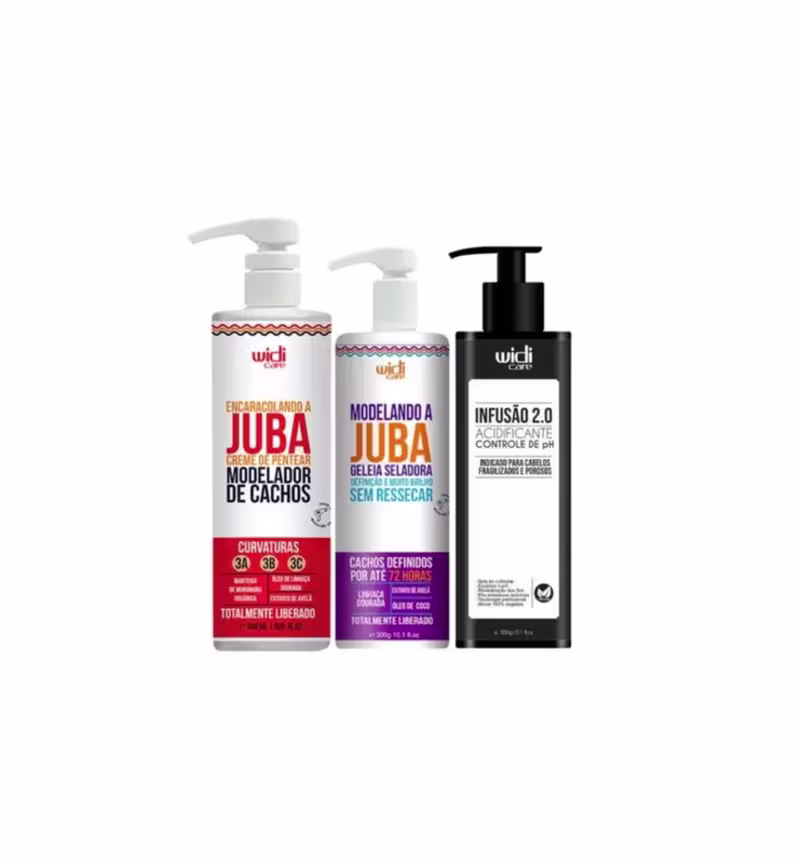 Kit Widi Care Encaracolando a Juba + Geleia Seladora + Infusão 2.0 - Acidificante 300g