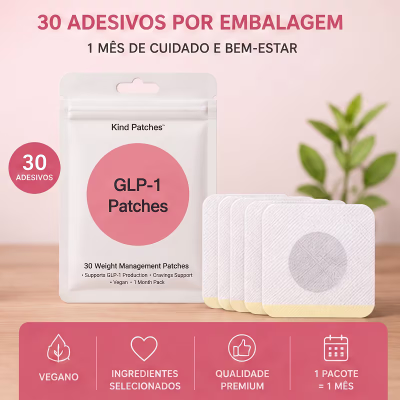 Kind Patches GLP-1 Berberine Patches – 30 Adesivos para Controle do Apetite e Suporte ao Emagrecimento