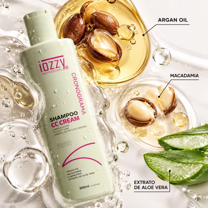 Kit Cronograma Capilar Iozzy Professional CC Cream Shampoo Máscara Fluído