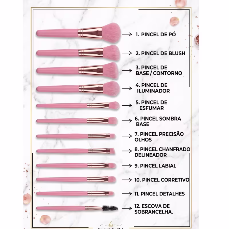 Kit Presente Beleza 20 Itens Esmalte Touca Cetim Pincel Make