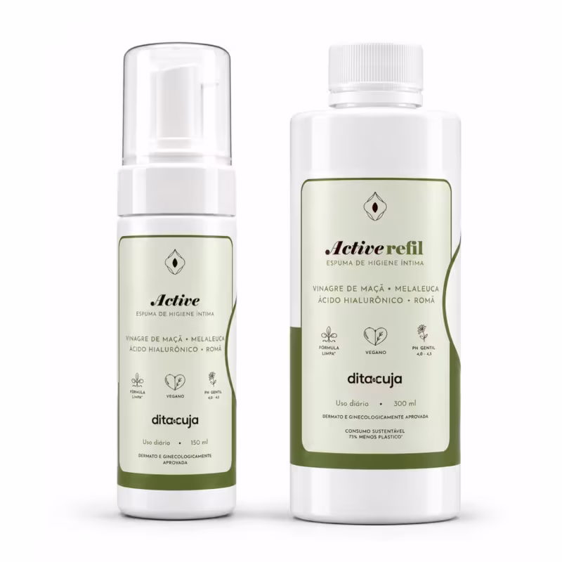 Kit Espuma Íntima Active 150mL e Refil 300mL Dita Cuja