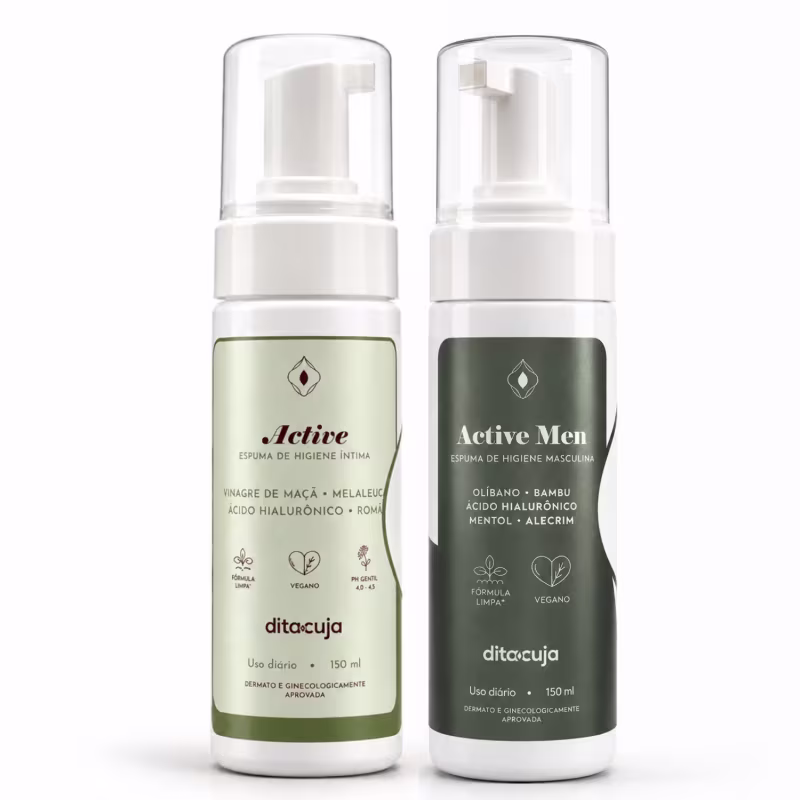Kit Casal Dita Cuja Active Men + Espuma Active Feminina Higiene Íntima 2X150mL