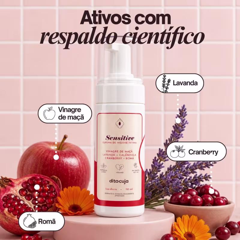 Refil Espuma Higiene Íntima Sensitive Dita Cuja 300ml
