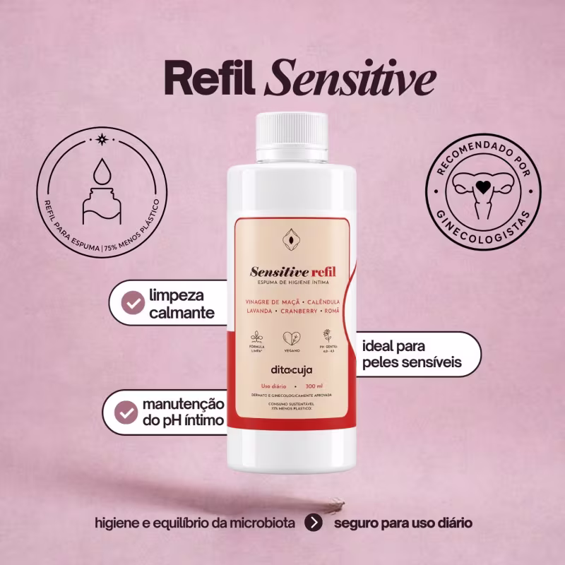 Refil Espuma Higiene Íntima Sensitive Dita Cuja 300ml