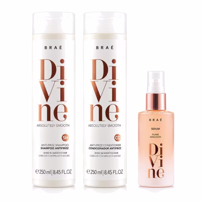 Kit Divine Shampoo + Condicionador 250ml + Óleo Capilar Ultra leve Anti-frizz 60ml