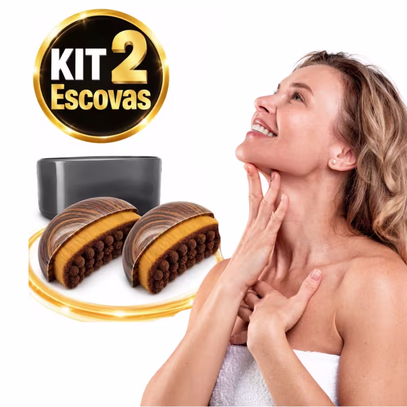 Kit 2 Escovas Contorno Facial Drenagem Linfática  Inchaço