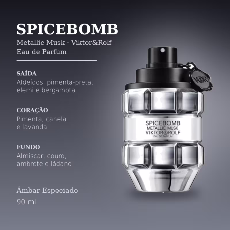 Spicebomb Metallic Musk Viktor&Rolf Eau de Parfum Masculino -90 ml