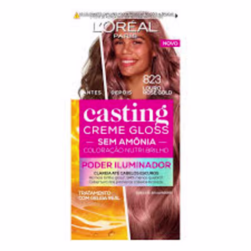 TINTURA CASTING SEM AMÔNIA TOM: 823 - LOURO ROSE