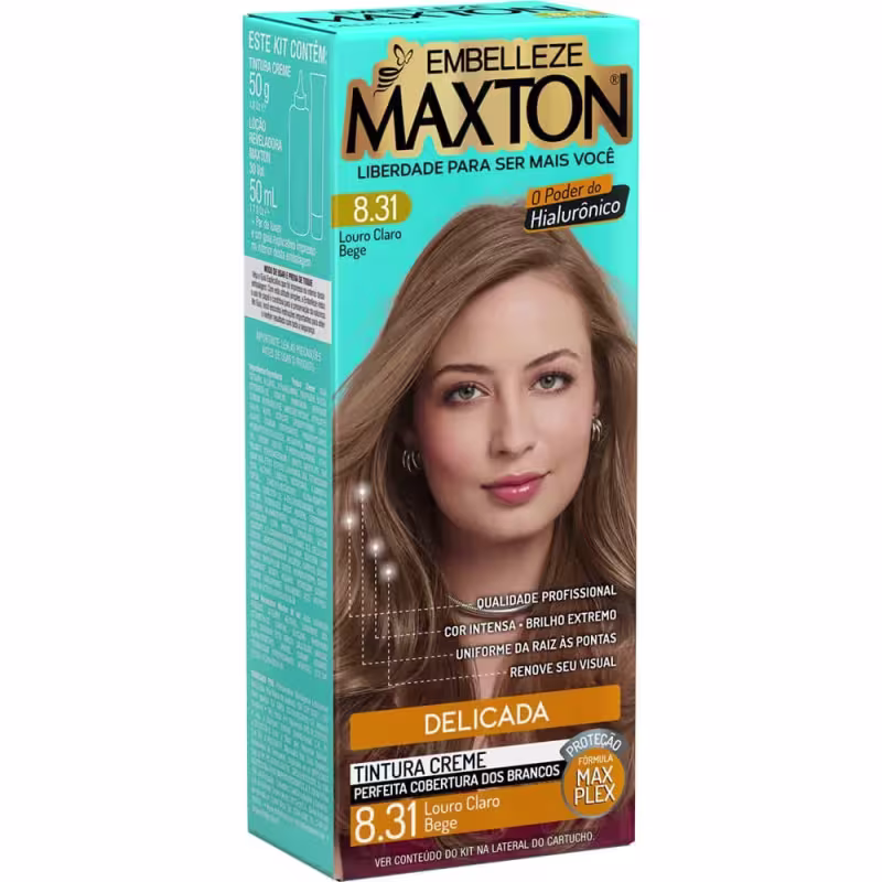 Maxton Louro Claro Bege 8.31 - Tintura Creme 158g