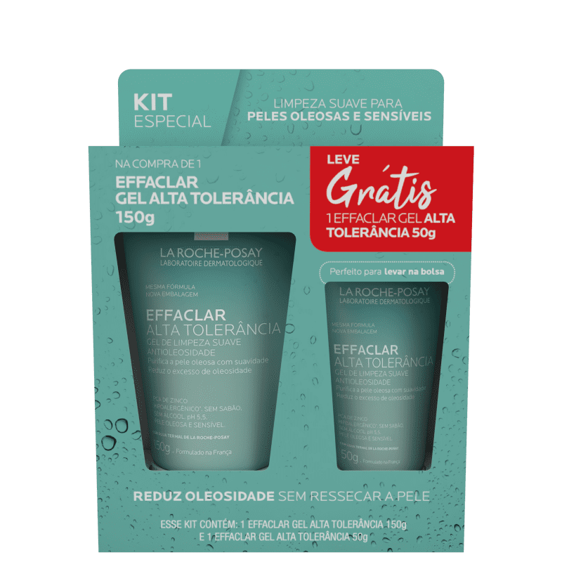 Kit La Roche-Posay Effaclar Alta Tolerância Gel de Limpeza 150g + 50g (2 Produtos)