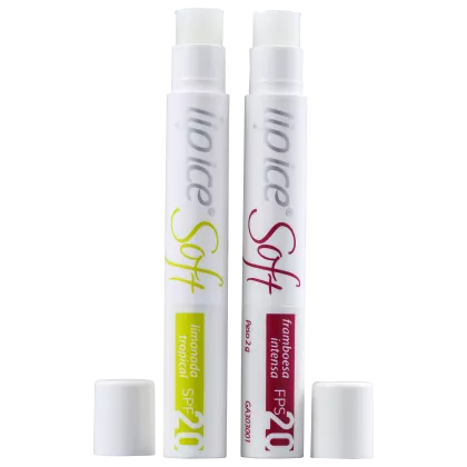 Imagem do produto Lip Ice Pack Soft Limonada e Framboesa FPS 20 - Protetor Labial (2 unidades)