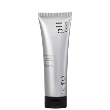 Tubo de creme profissional K.Pro com 50 g, embalagem prateada com texto preto, indicando pH Balancer