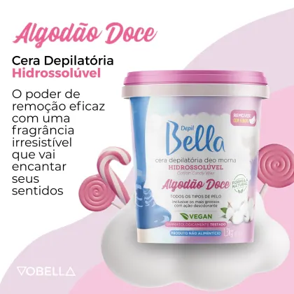 Imagem do produto Cera Depilação Hidrossolúvel Algodão Doce Depil Bella 1,3kg